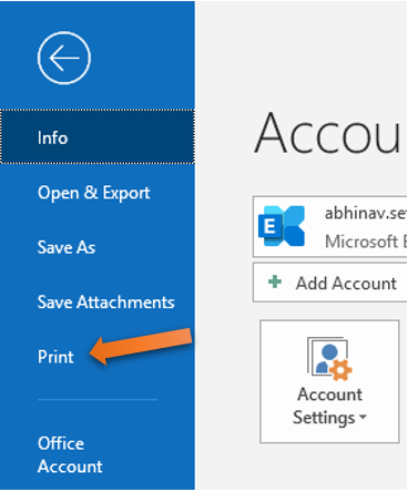 Step 2- Then, go to a File tab >> click Print option.